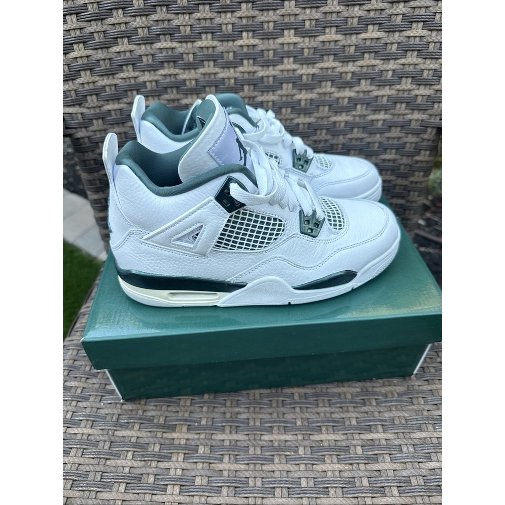 Nike Air Jordan 4 Retro Youth Oxidized Green Athletic Basketball Shoes Sz 6Y